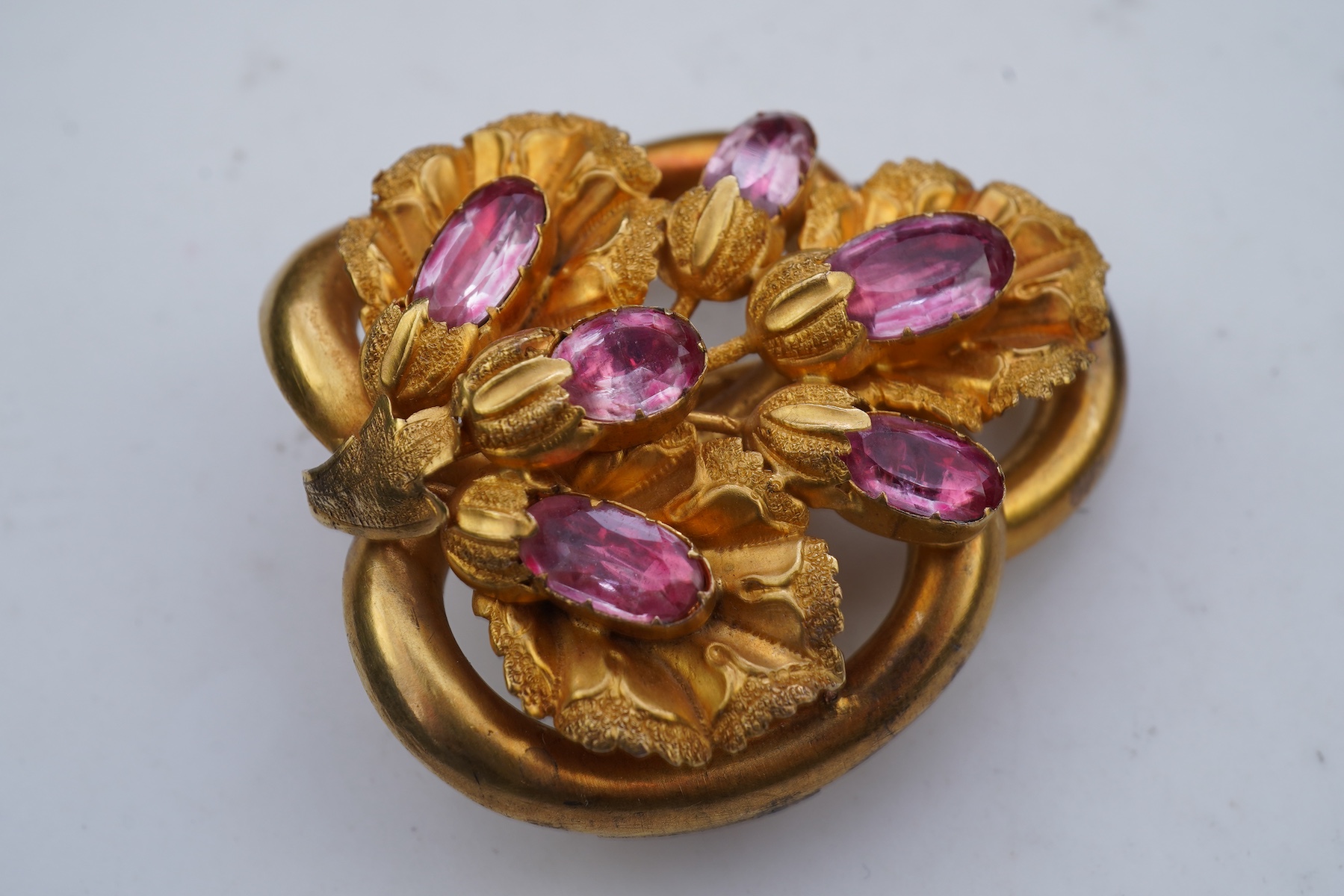 A set of four Retro gold and enamel buttons, mid 20th century